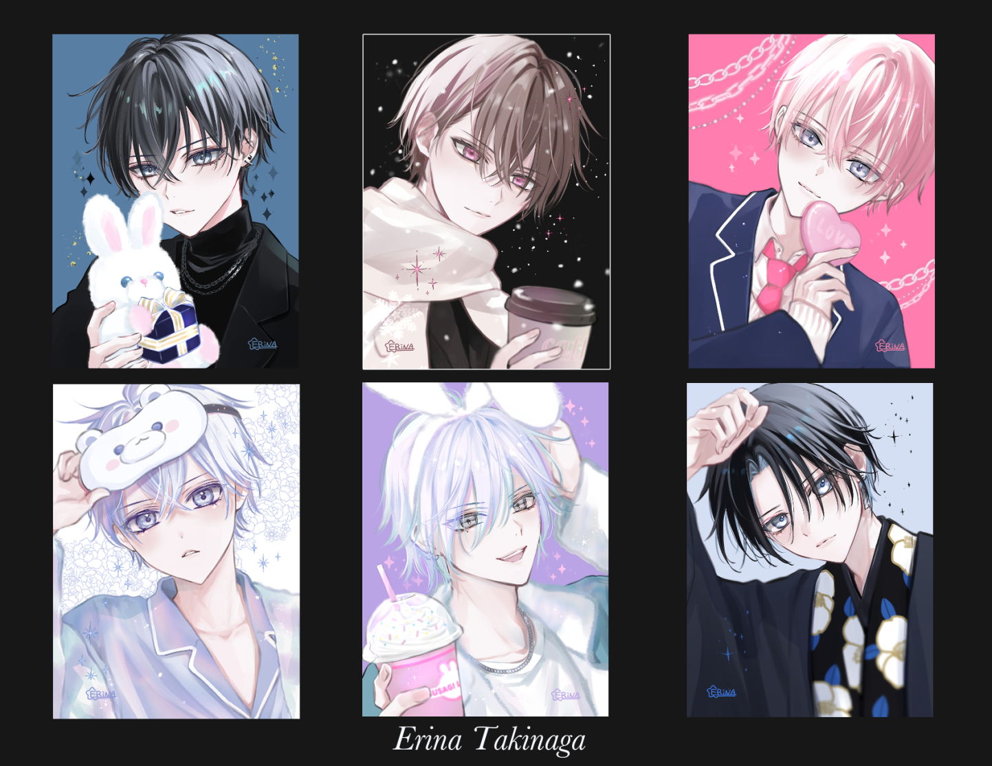 男子イラスト　創作男子イラスト　彼氏感　イラストレーター　滝永エリナ