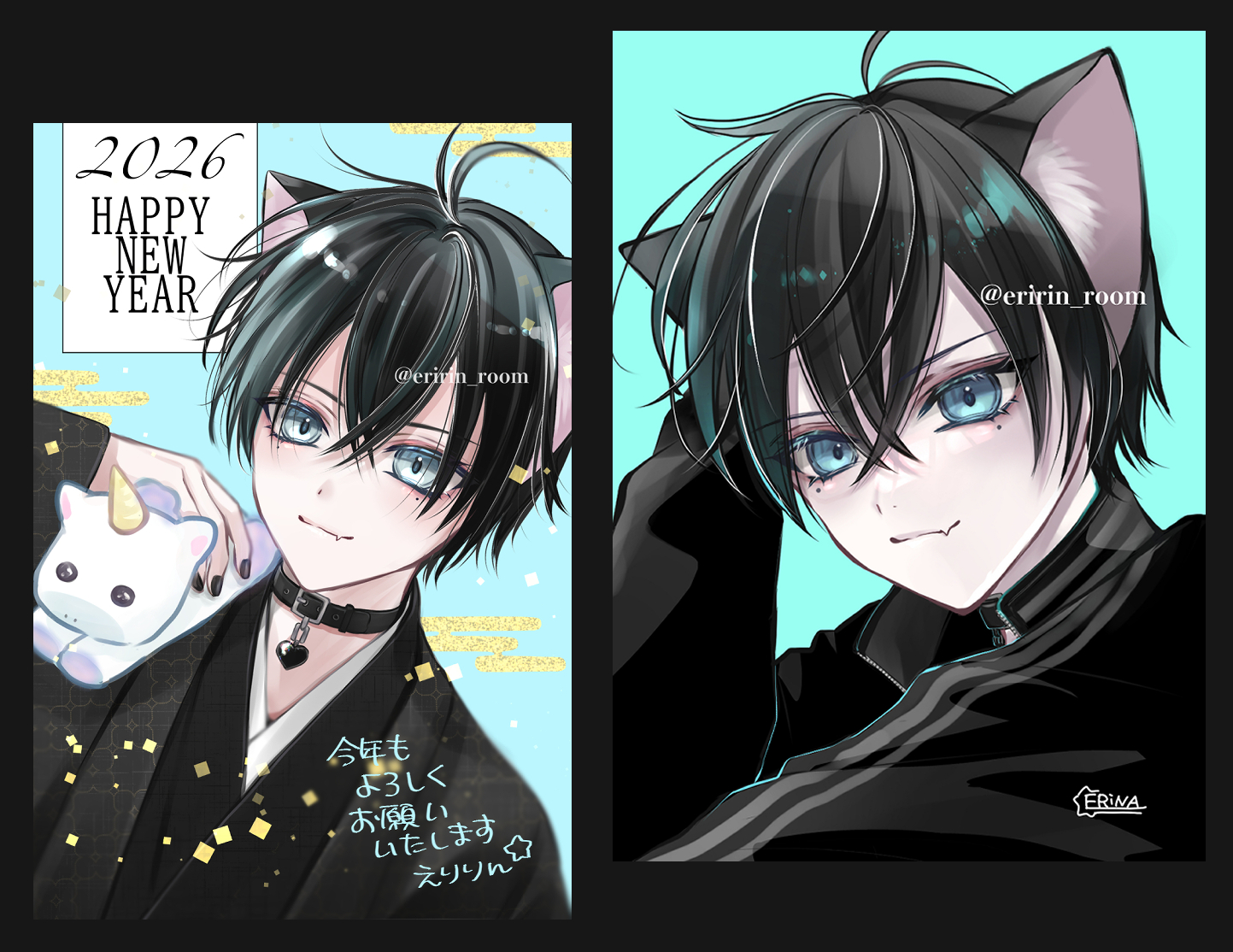 猫耳男子　カスミくん　ジャージ男子　男子イラスト　滝永エリナ